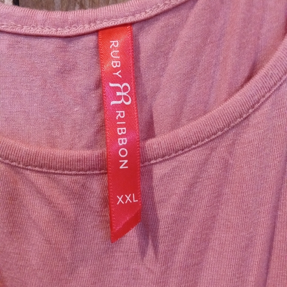 Ruby Ribbon Pink Pleated Camisole Tank Top - Picture 3 of 3